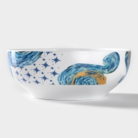 Салатник фарфоровый Доляна &laquo;Звёздная ночь&raquo;, 600 мл, d=15,5 см