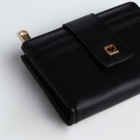 Кошелёк женский на кнопке, цвет чёрный Кошелёк женский на кнопке, цвет чёрный