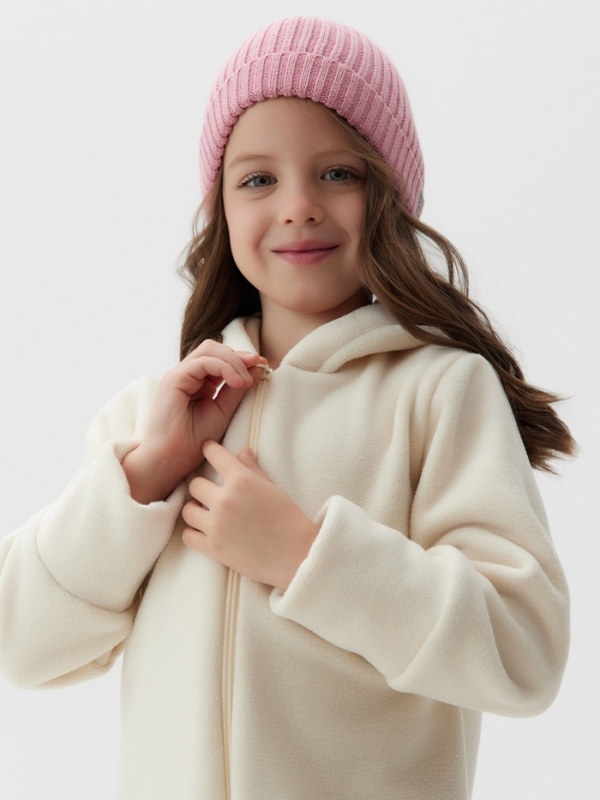 Комбинезон флисовый детский MINAKU: Fleece Soft, цвет бежевый, рост 104 см