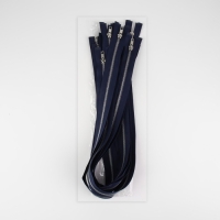 Молния металлическая, №5, разъёмная, замок автомат, 80 см, цвет тёмно-синий/никель, цена за 1 штуку