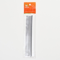 Расчёска металлическая малая, редкие и частые зубья, 19 х 3 см