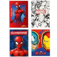 Блокнот А6 32 л на скрепке, 4 вида, МИКС