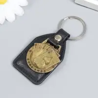 Брелок кожзам, металл "Карты" 6,8х4 см