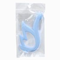 Прорезыватель силиконовый для зубов Крошка Я &laquo;Лебедь&raquo;, щеточка, на присоске, голубой