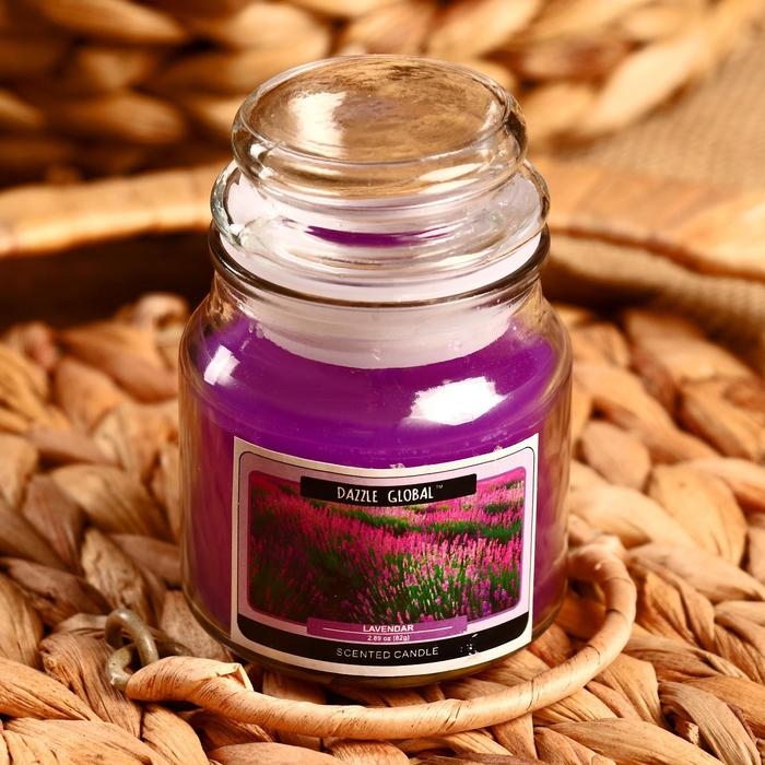 Свеча в банке "Лаванда" 82 гр 6х9х9 см