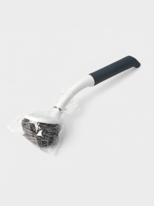 Щётка для мытья посуды с металличкой губкой Breeze, удобная ручка, 30&times;6 см