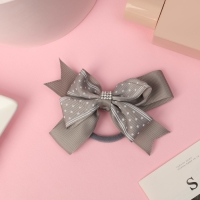 Резинка для волос "Школьница" бант звезда, 12 см, серый Резинка для волос "Школьница" бант звезда, 12 см, серый