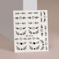 Слайдеры для ногтей &laquo;Сердечки и веточки&raquo;, чёрные