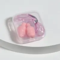 Беруши на шнурке, 3&times;1.5 см, в футляре, фасовка 10 шт., силиконовые, розовые