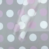Пленка для цветов, &laquo;Горохи&raquo;, белый - лиловый, 57&times;57 см &plusmn;5% см