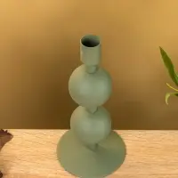 Подсвечник на 1 свечу текстурный "Болотный" с 2 сферами 8,5х8,5х18 см