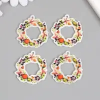 Декор для творчества акрил "Веночек с яблоками и грибами" 0,2х4х4,1 см