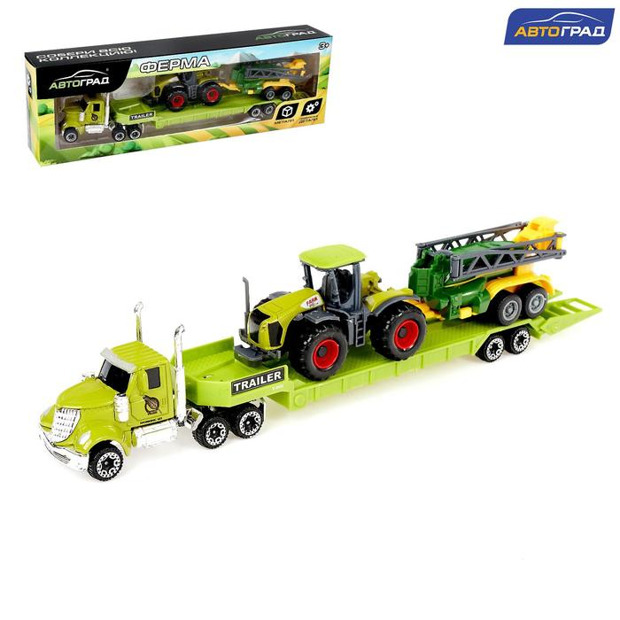 Грузовик металлический &laquo;Ферма&raquo; с трактором, МИКС