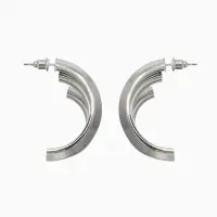 Серьги металл "Трио" на увеличение, цвет серебро