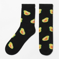 Носки женские махровые &laquo;Авокадо&raquo;, цвет чёрный, размер 23-25