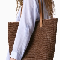 Сумка пляжная Одноцвет, 47*14*35, отд на молнии, подкладка, коричневый