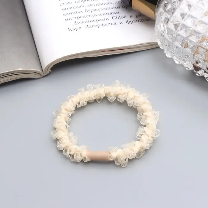 Резинка для волос "Спорт элит" спиралька нежность, 5 см, бежевый