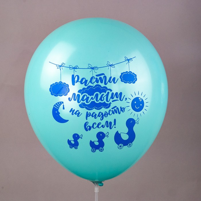 Шар латексный 12" &laquo;Новорождённые. Мальчик&raquo;, шелкография, 2-сторонний, 5 дизайнов, набор 25 шт., МИКС