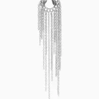 Серьга "Кафф" водопад, цвет серебро, 10 см