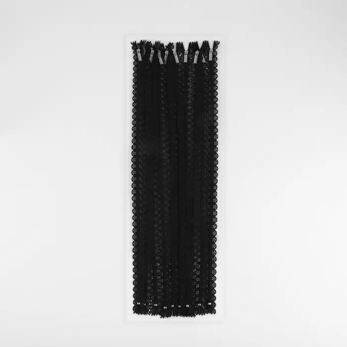 Молния &laquo;Спираль&raquo;, №3, неразъёмная, ажурная, замок автомат, 50 см, чёрная