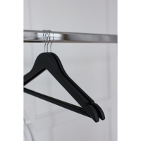 Плечики - вешалки для одежды LaDо́m Soft-Touch, 44,5&times;1,2&times;23 см, 3 шт, деревянные, с перекладиной, широкие плечики, цвет чёрный