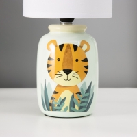Настольная лампа с абажуром RISALUX &laquo;Тигрик&raquo; детская,, Е14, 40 Вт, зелёный, 13&times;13&times;27 см