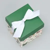 Коробка подарочная новогодняя складная &laquo;Новогодние ветки&raquo;, 10 х 10 х 10 см