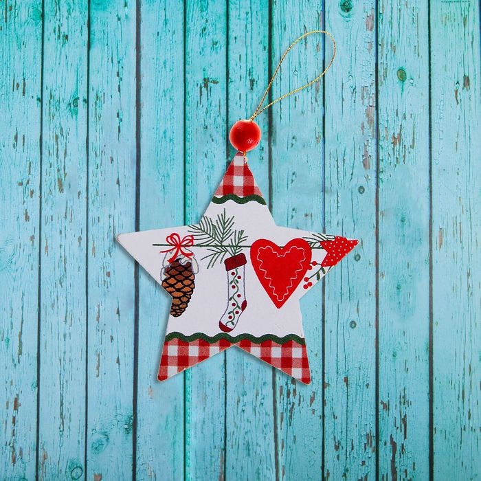 Подвеска новогодняя &laquo;Звезда&raquo;, золотая нить