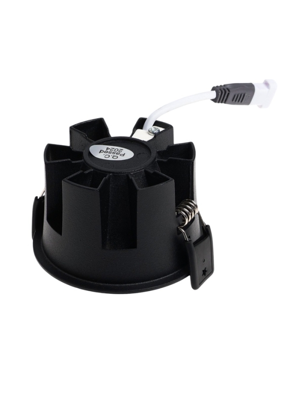 Светильник светодиодный встраиваемый, 12Вт, 6500К, с драйвером, D65, черный