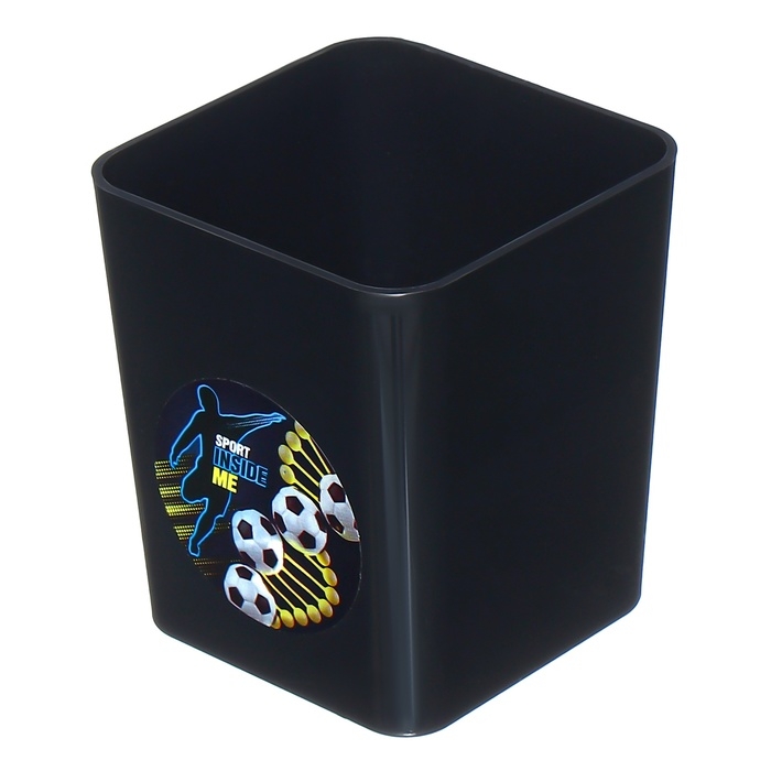 Подставка-стакан для канцелярии пластик ErichKrause Base, Sport DNA, черная