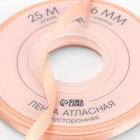 Лента атласная двухсторонняя №0714 6мм*25&plusmn;1м персиковый пух TR