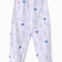 Ползунки детские "Жирафы", цвет белый/синий, рост 62