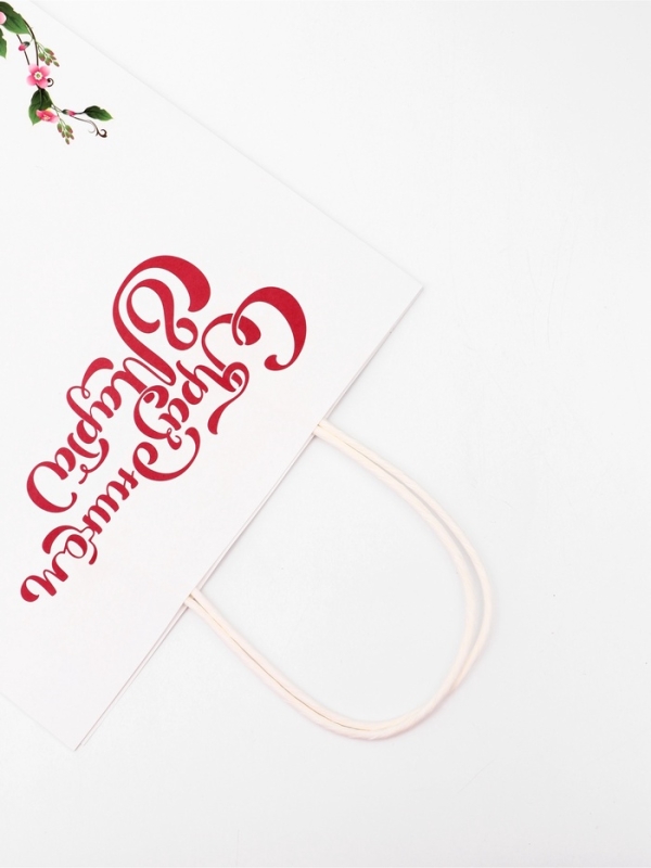 Пакет подарочный крафт "С Праздником 8 марта!" 21 х 11 х 27 См