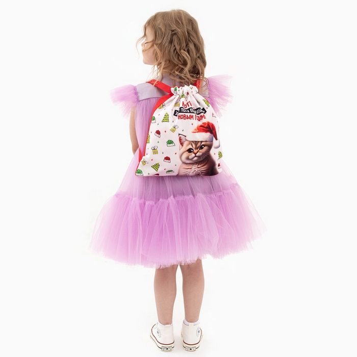 Сумка детская «Котик в шапке», 35 × 30 см, новогодняя Сумка детская «Котик в шапке», 35 × 30 см, новогодняя