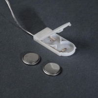 Гирлянда &laquo;Нить&raquo; 5 м роса, IP20, серебристая нить, 50 LED, батарейки CR2032х2 (в комплекте), свечение фиолетовое