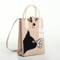 Сумка на кнопке &laquo;Выбражулька&raquo;, цвет бежевый