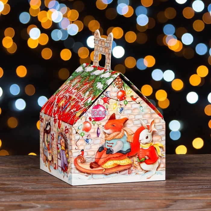Подарочная коробка Подарочная коробка "Лесной домик большой", 16 х 14 х 15,5 см