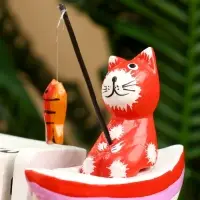 Календарь настольный &laquo;Котики рыбаки&raquo;, 19&times;10&times;10 см, дерево