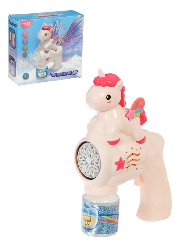 Генератор мыльных пузырей "Единорожка", световые эффекты, работает от батареек