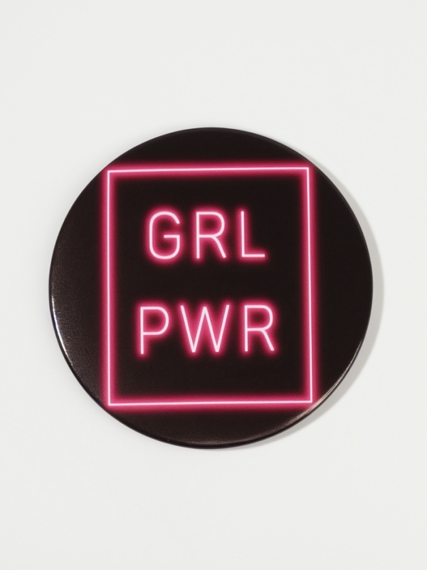 Зеркало карманное &laquo;GRL PWR&raquo;, d = 7,5 см, PVC - коробка, цвет чёрный