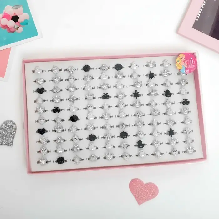 Кольцо &laquo;Выбражулька&raquo; металлик, форма МИКС, серебристо-чёрное