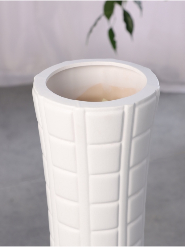 Ваза керамика напольная "Энтрикен" 58х15 см, белый