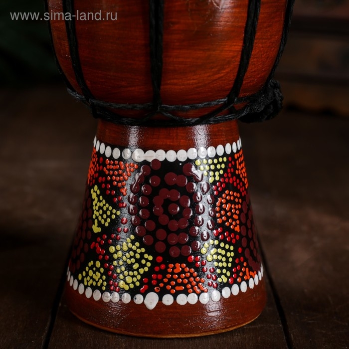 Сувенирный музыкальный инструмент "Барабан Джембе Цветочный узор" 11x11x20 см МИКС