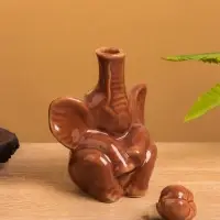 Сосуд для масла &laquo;Слон&raquo;, 7.5&times;9.5&times;14 см, керамика, коричневый