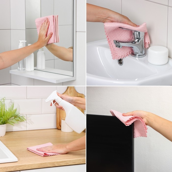 Салфетка микрофибра Raccoon &laquo;Корал&raquo;, 30&times;30 см, картонный конверт