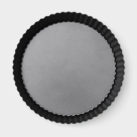 Форма для выпечки Доляна &laquo;Жаклин. Рифлёный круг&raquo;, 24&times;5 см, съёмное дно, антипригарное покрытие, цвет чёрный