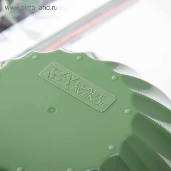 Кашпо для цветов с автополивом &laquo;Ракушка&raquo;, 2,4 л, d=22см, h=10,5 см, цвет зелёный