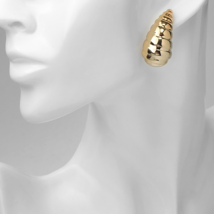 Серьги пластик &laquo;Капля&raquo; вибрация, цвет золото