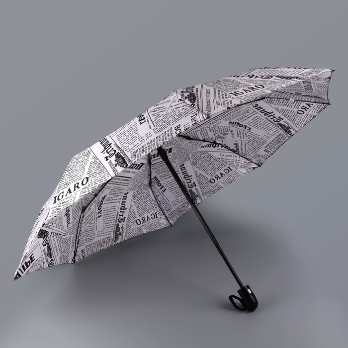 Зонт автоматический &laquo;Надписи&raquo;, эпонж, 3 сложения, 8 спиц, R = 48/55 см, D = 110 см, цвет МИКС