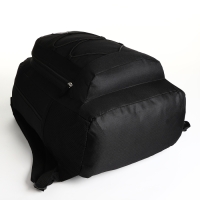 Рюкзак школьный на молнии, 3 кармана, цвет чёрный